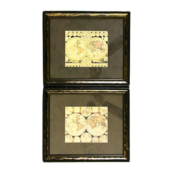 Framed Antique Map Prints -Set of two - Picture 1 of 3